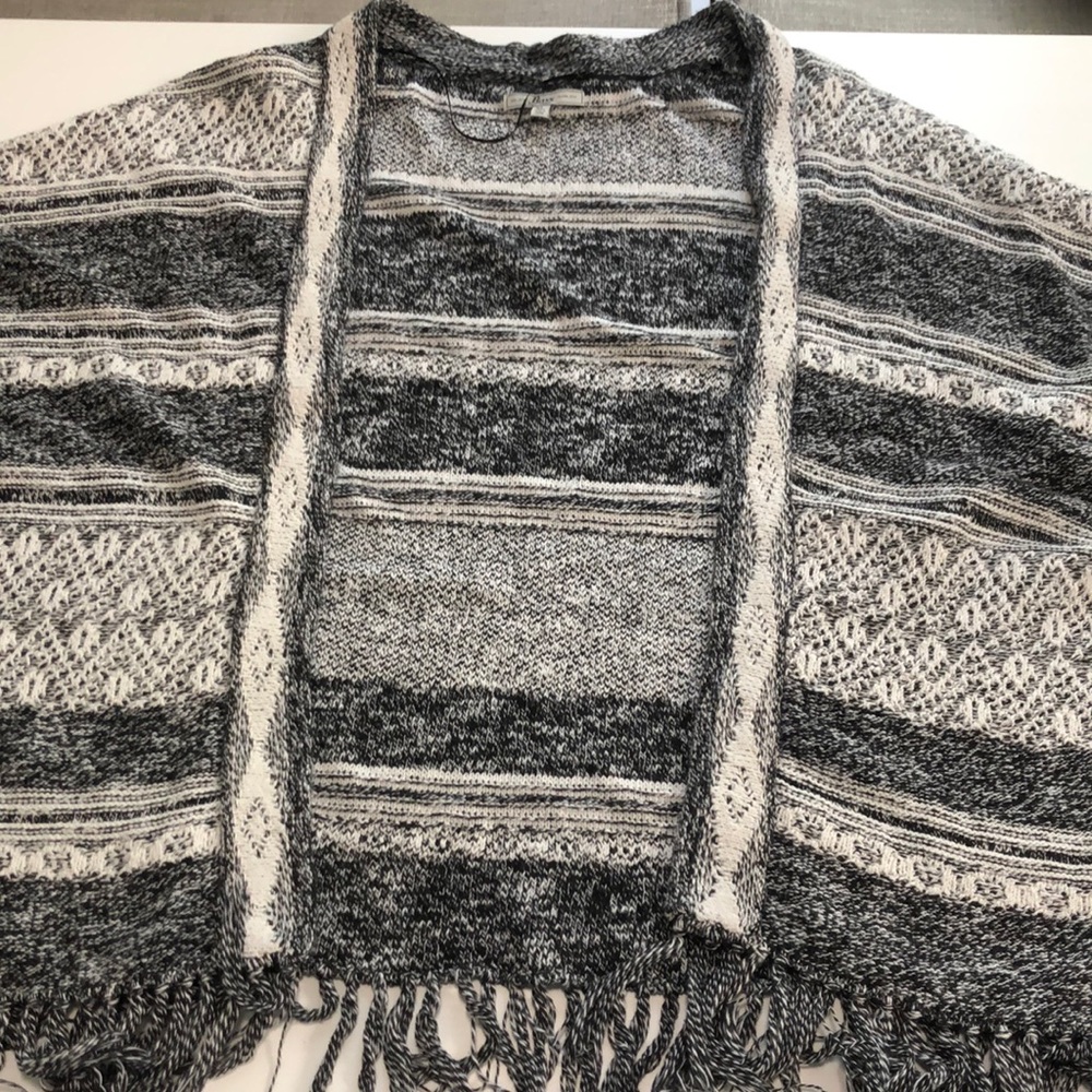 Bass Sweater Knit Fringed Poncho